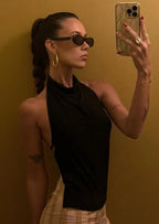 Juli Crochet Knit Halter Top for Women