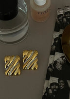 Jolene Twisted Gold & Silver Tone Statement Earrings for Women