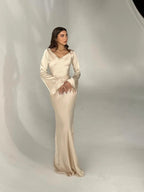 Leda | Elegant Women's Bell Sleeve Maxi Dress