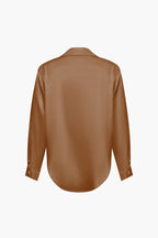 Alix | Women's Elegant Satin Cropped Tie-Front Shirt