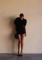 Audie Draped Mini Dress | Elegant Women's Evening Wear