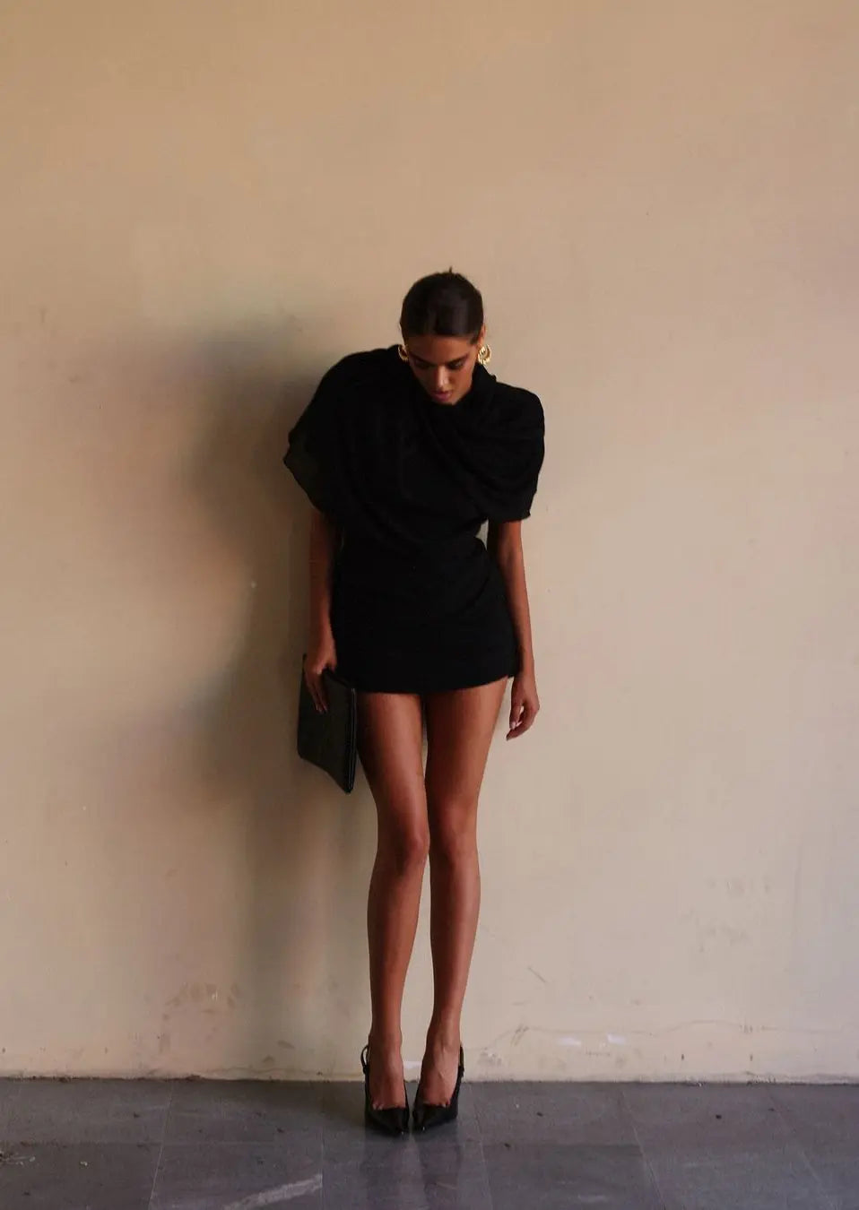 Audie Draped Mini Dress | Elegant Women's Evening Wear