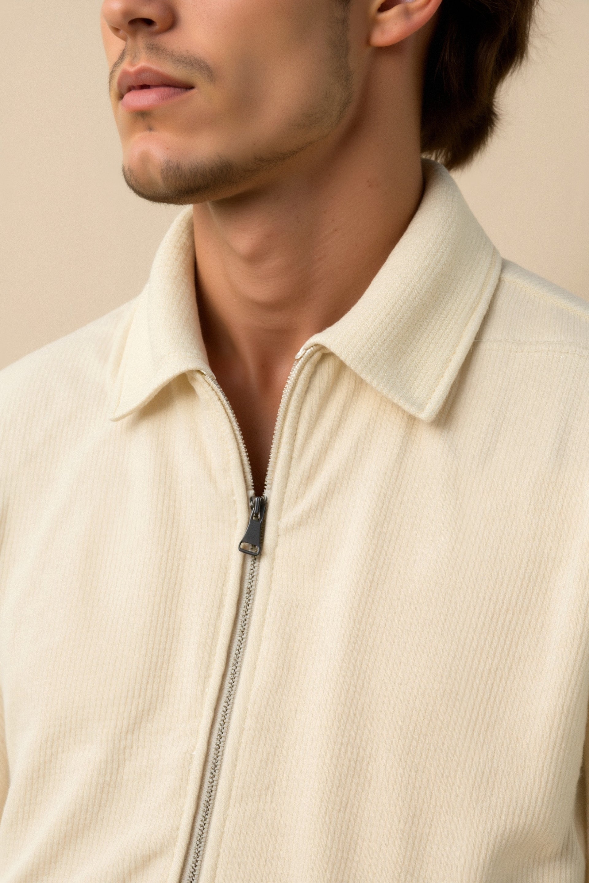 Cleon | Men's Collared Zip-Up Cardigan
