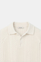 Tashawn Classic Cable Knit Polo Shirt for Men