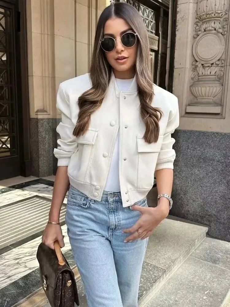 Justyce | Women's Cropped Bomber Jacket