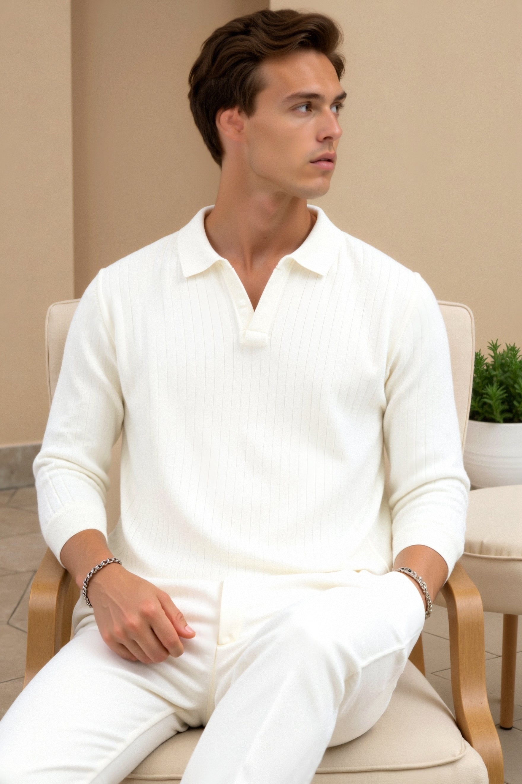 Penn Ribbed Knit Polo Shirt for Men | Classic Style & Comfort