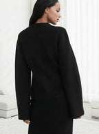 Adell | Elegant Women's Knit Cardigan with Wooden Buttons