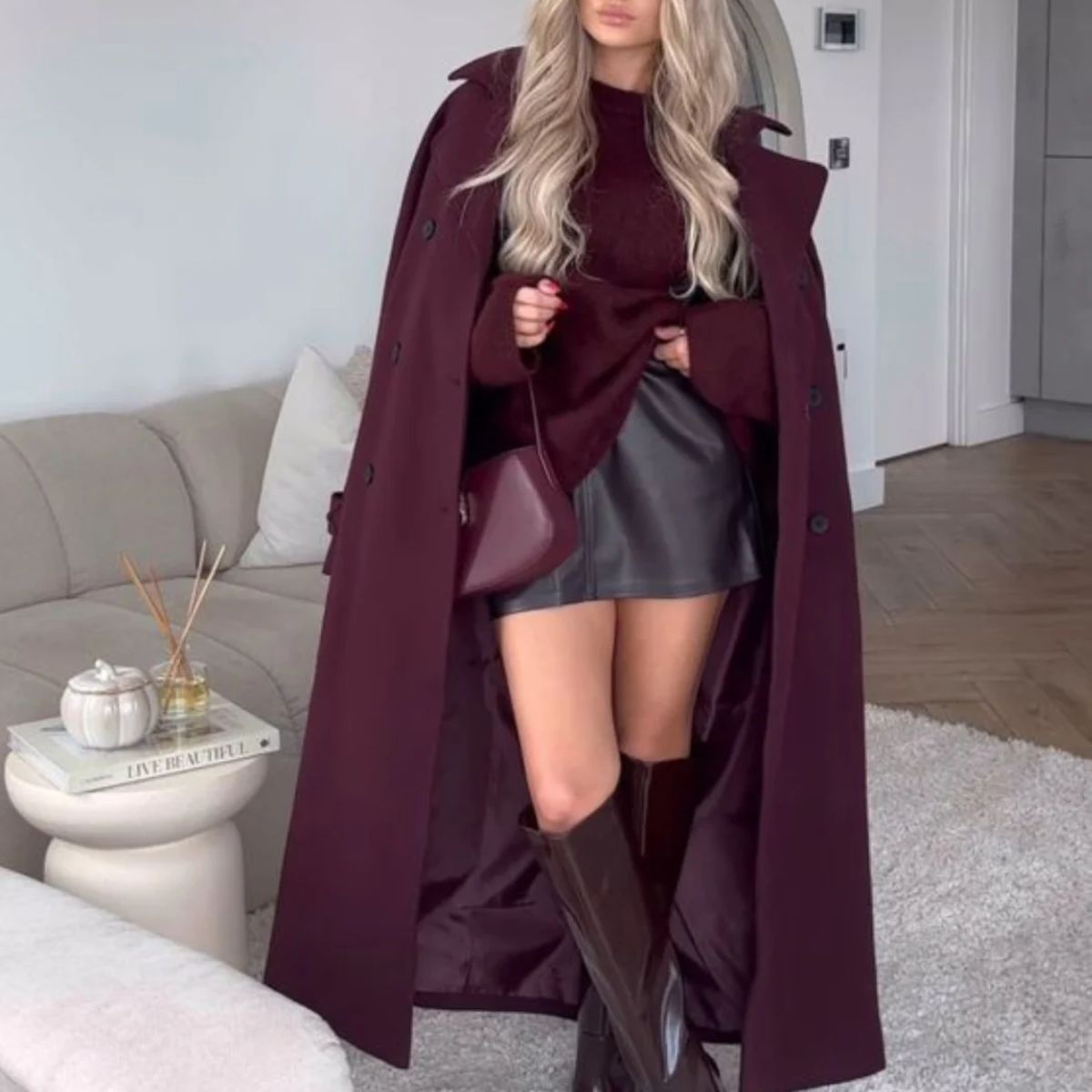 Allysa Elegant Double-Breasted Trench Coat for Women