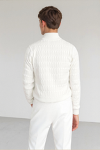 Deshaun | Men's Cable Knit Quarter-Zip Pullover Sweater