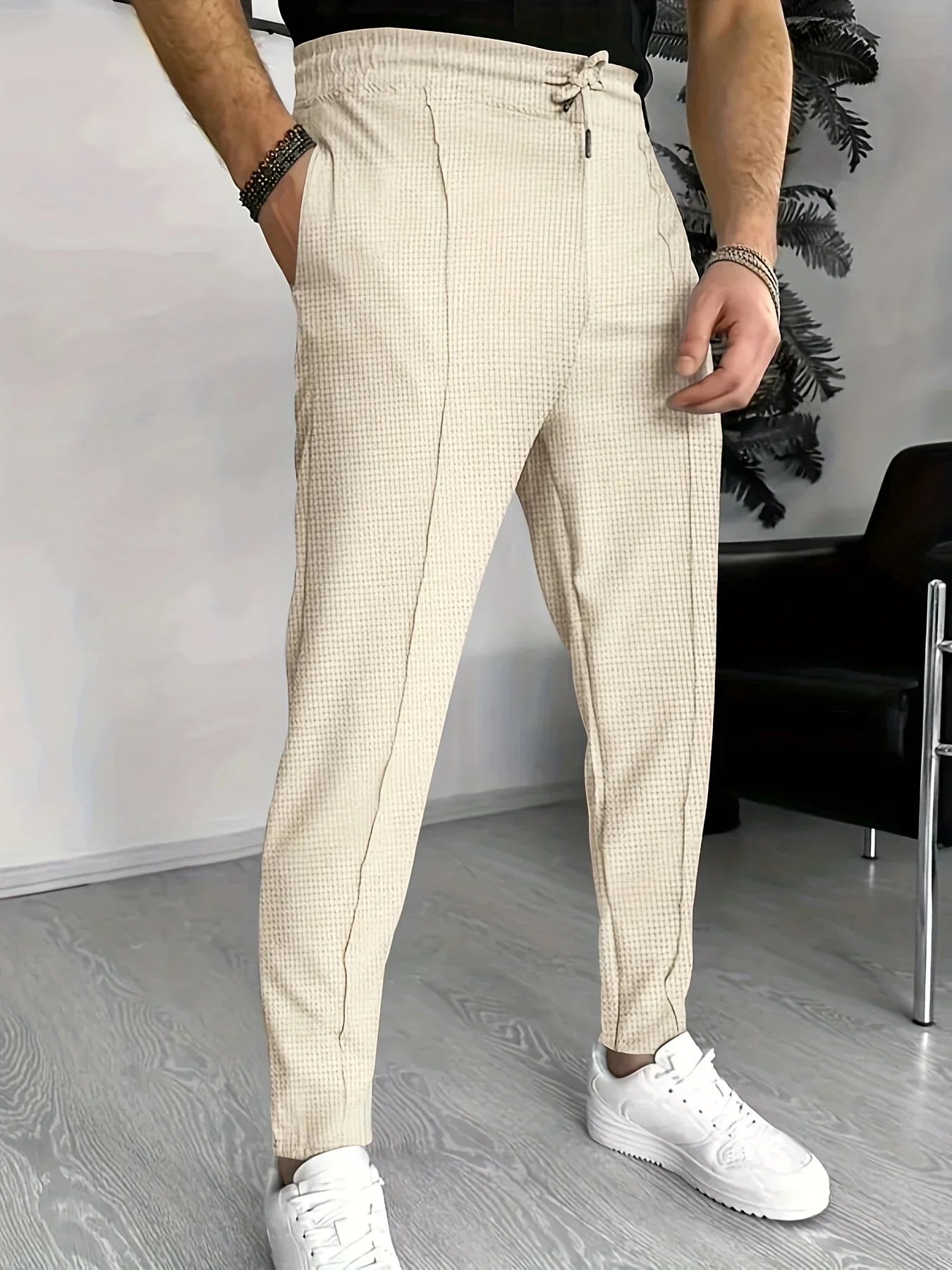 Syrus | Men's Contemporary Casual Trousers with Drawstring Waist