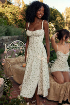 Jules | Romantic Floral Midi Dress for Women