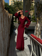Leda | Elegant Women's Bell Sleeve Maxi Dress