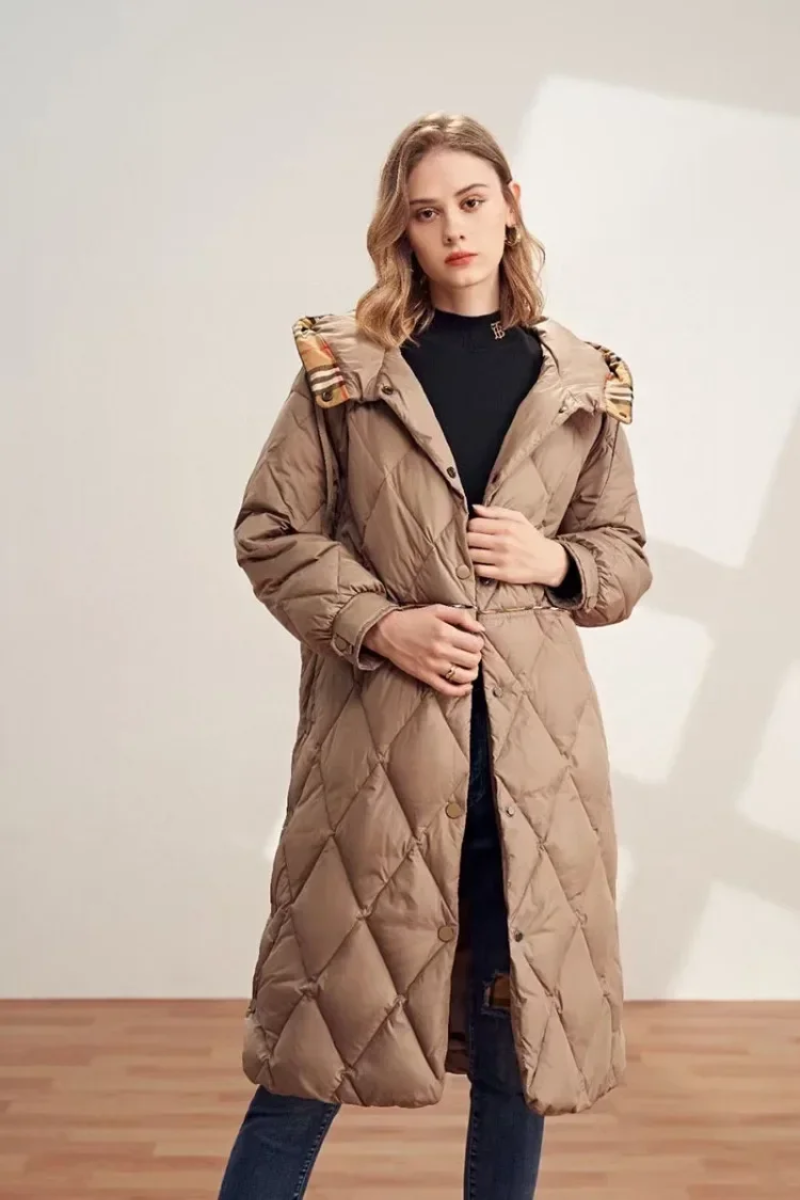 Isela | Elegant Diamond-Stitched Women's Puffer Coat