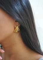 Karolyn | Elegant Sculpted Gold-Tone Statement Earrings for Women