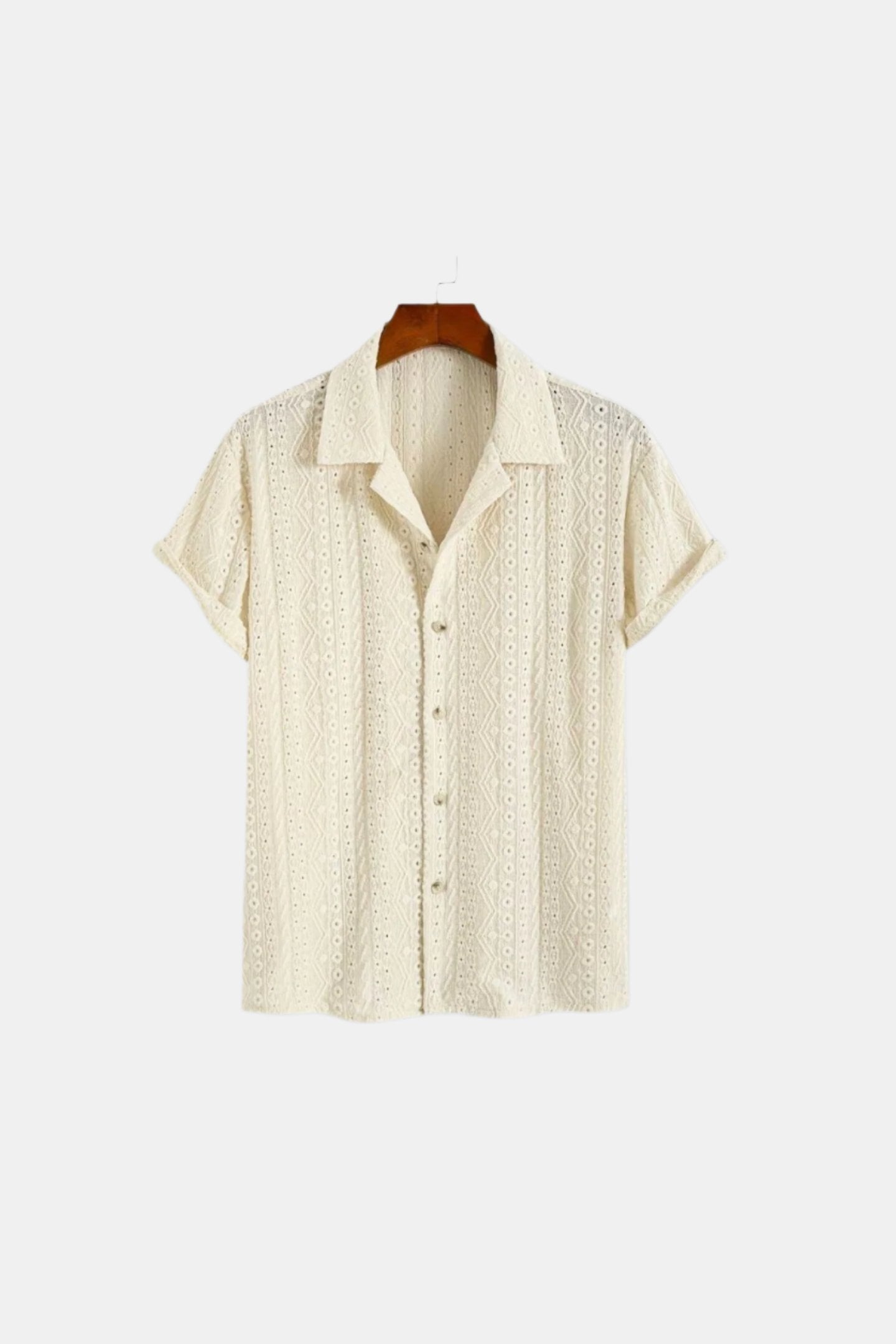 Koda Eyelet Crochet Shirt | Lightweight Men's Summer Top