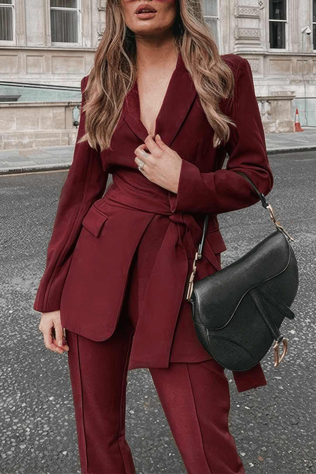 Tahlia Elegant Women's Suit Set with Wrap Blazer & Trousers
