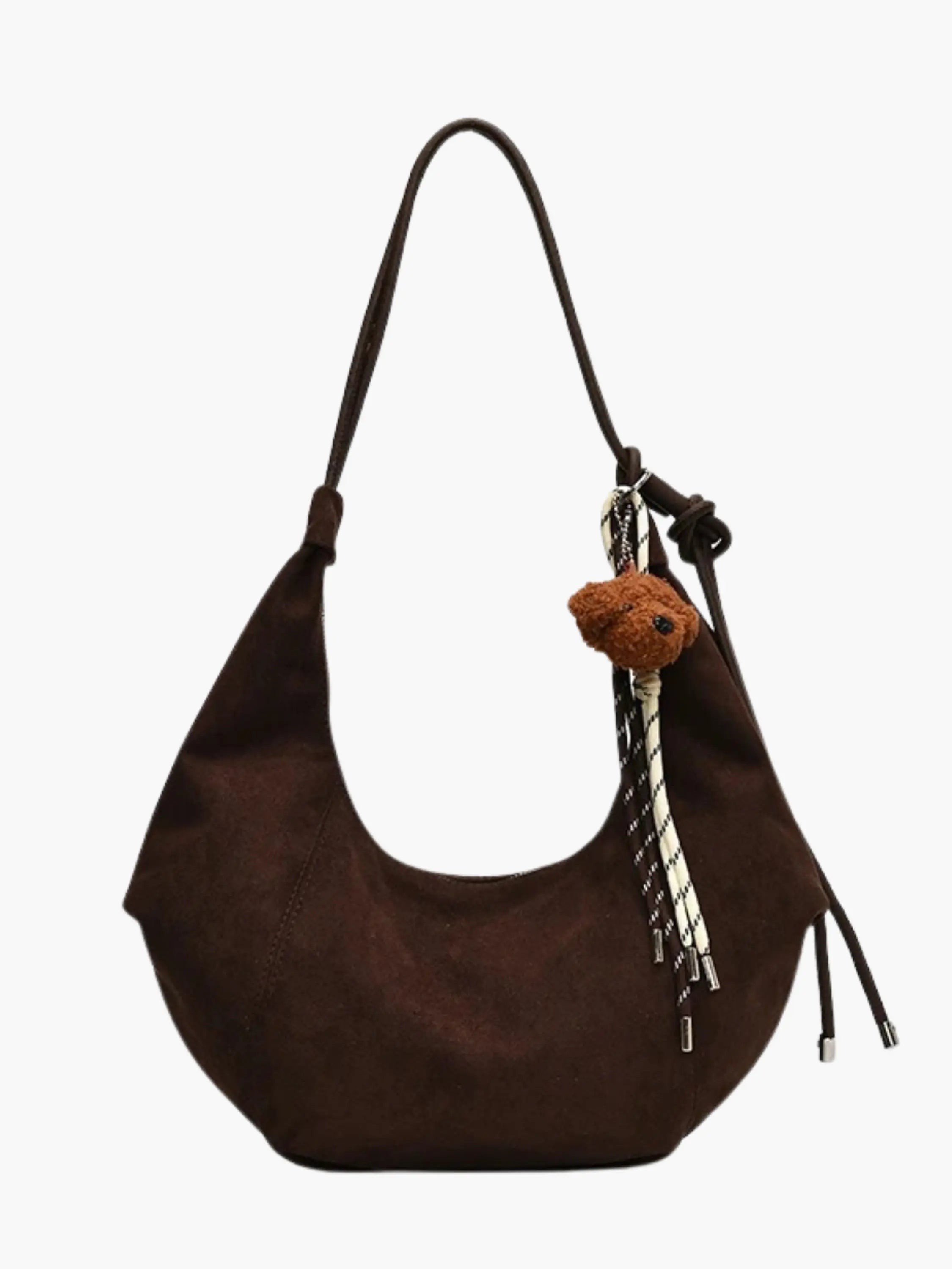 Dru | Women's Suede-Like Hobo Bag with Charm