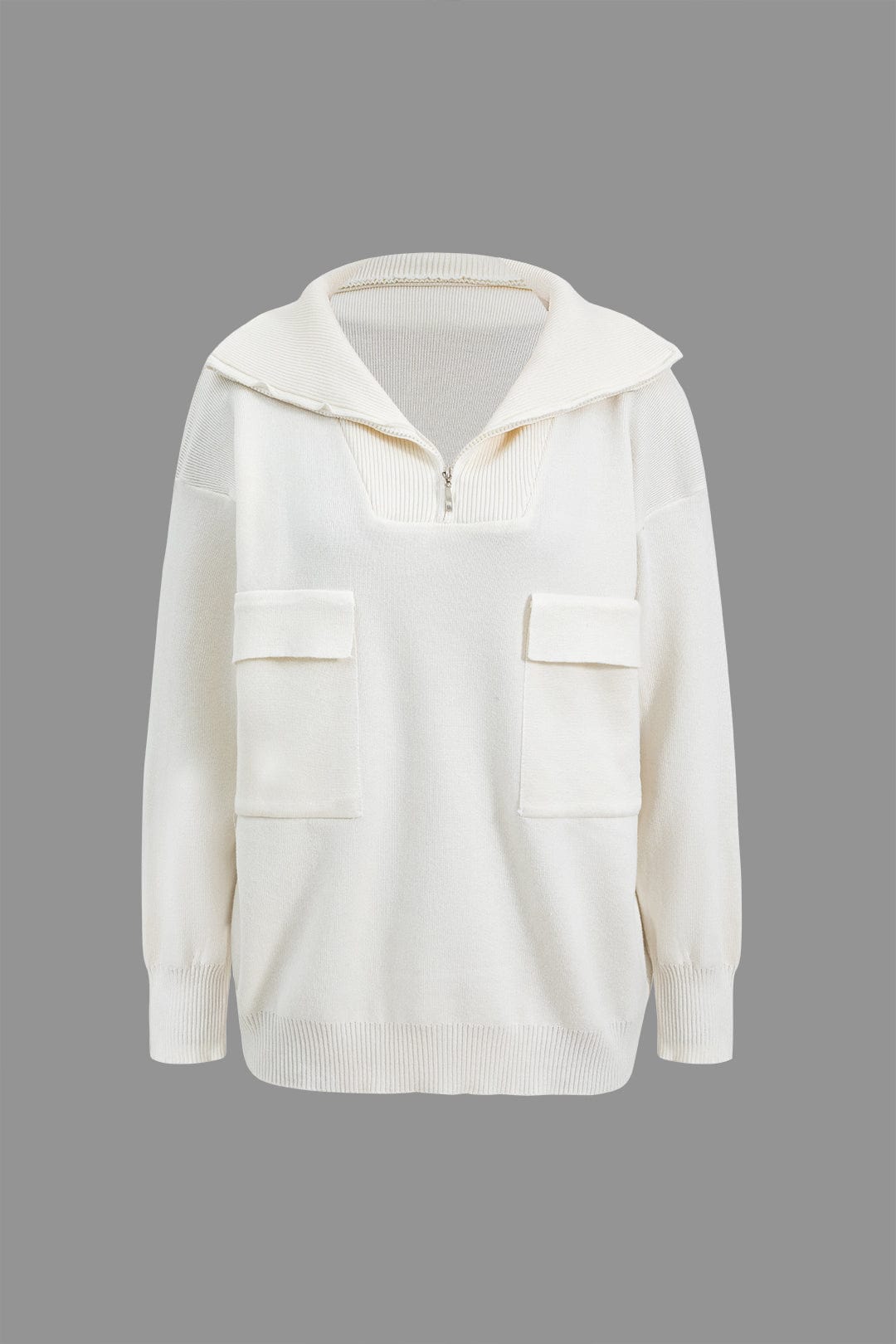 Soraya | Chic Women's Quarter-Zip Knit Set with Slit Skirt