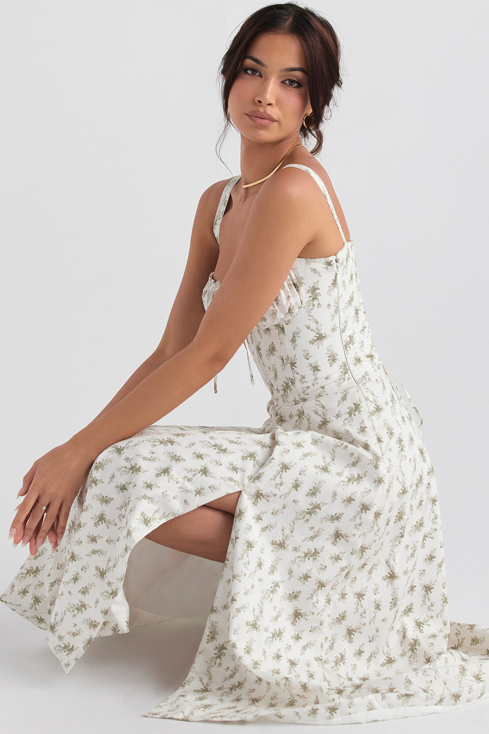 Jules | Romantic Floral Midi Dress for Women