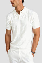 Joell Textured Knit Polo Shirt | Men's Smart Casual Top