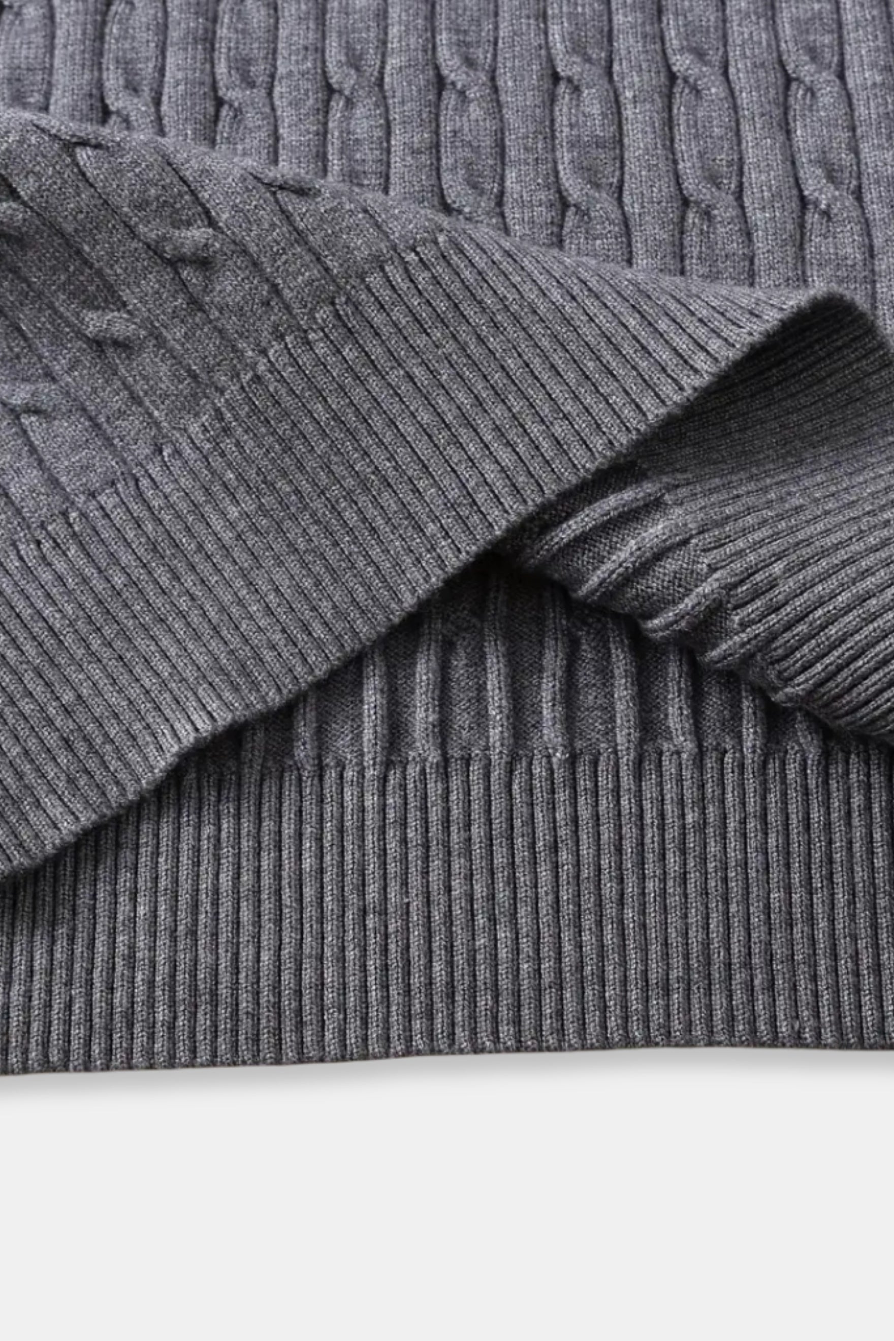 Nathen Men's Cable Knit Quarter-Zip Sweater | Your Store Name