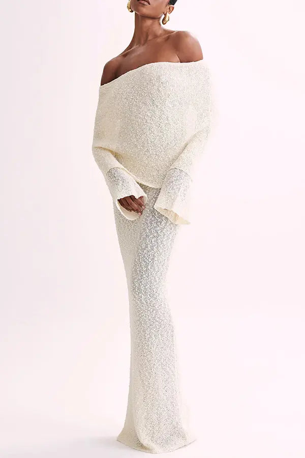 Effie | Elegant Women's Off-Shoulder Knit Set