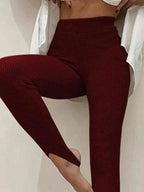 Georgiann Ribbed Knit Leggings | Women's Stirrup Style