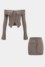 Bethel | Elegant Women's Off-Shoulder Skirt Set