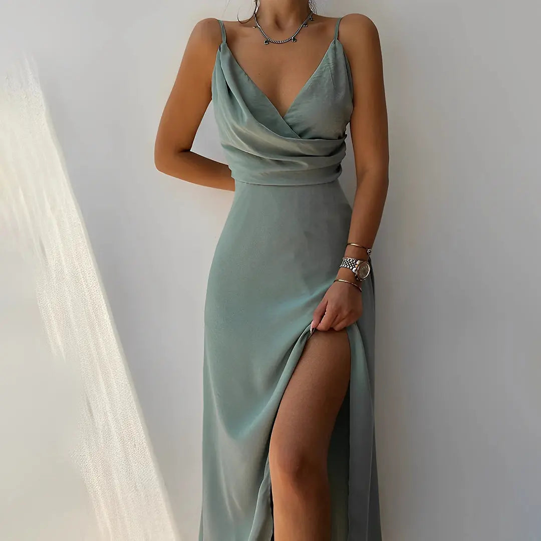 Brittny | Women's Elegant V-Neck Maxi Dress