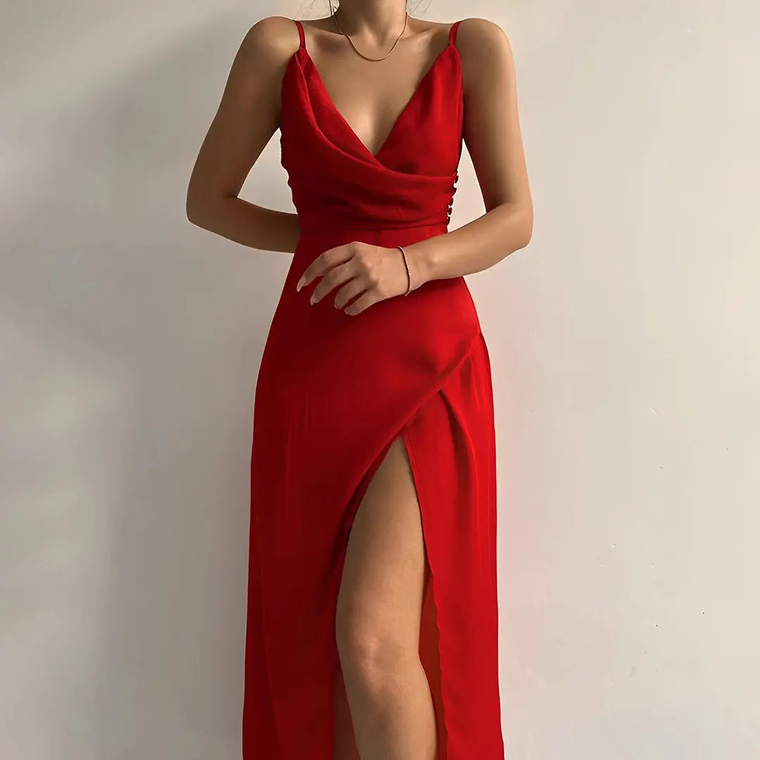 Brittny | Women's Elegant V-Neck Maxi Dress