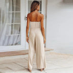 Mattea | Elegant Strapless Wide-Leg Jumpsuit for Women