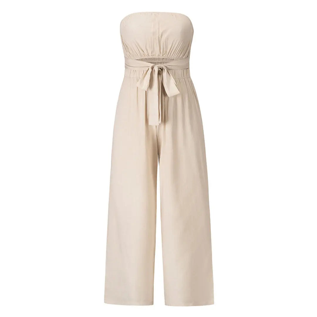 Mattea | Elegant Strapless Wide-Leg Jumpsuit for Women