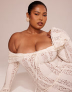 Erlinda Romantic Lace Off-Shoulder Women's Maxi Dress