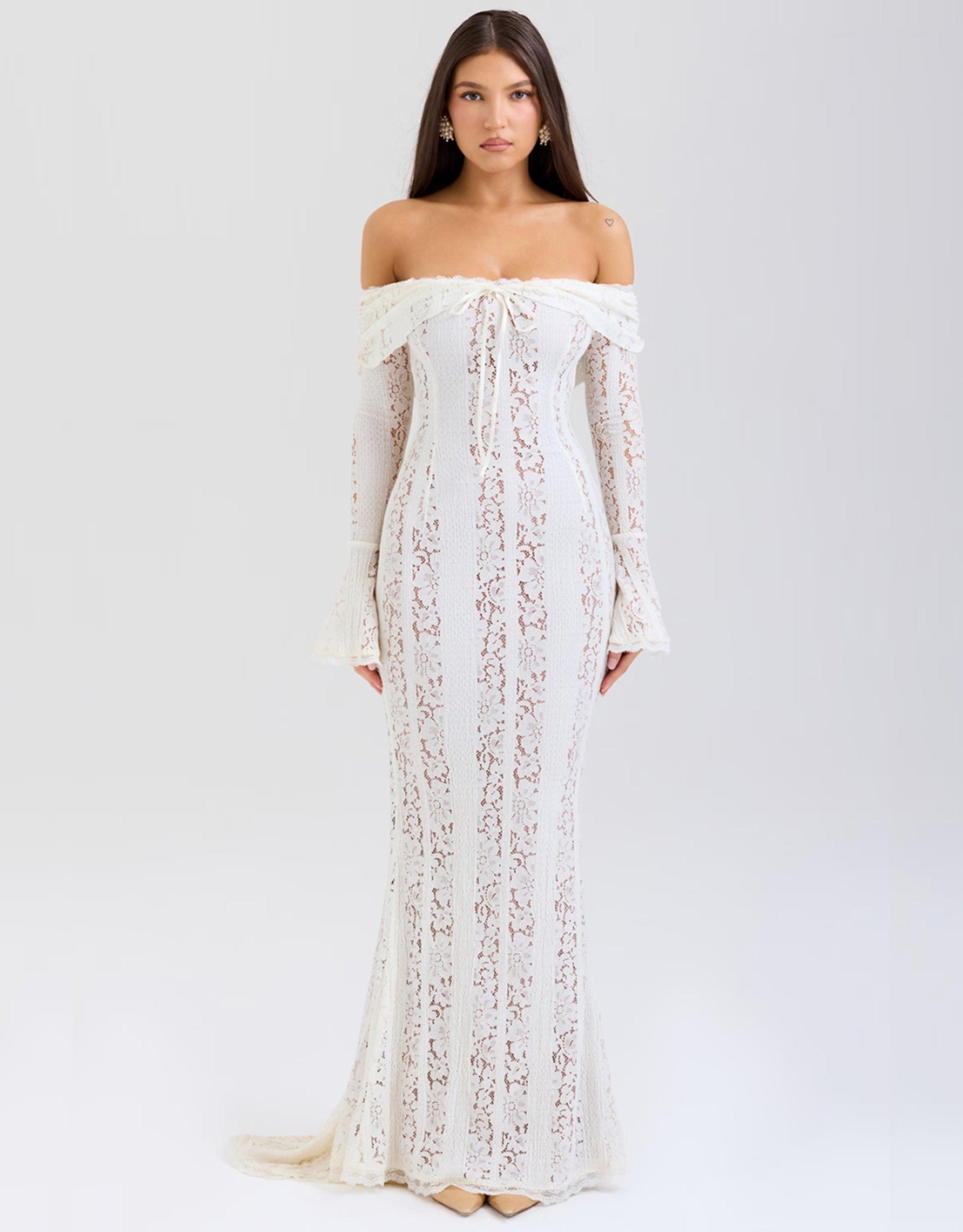 Erlinda Romantic Lace Off-Shoulder Women's Maxi Dress