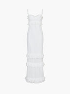 Albertine | Romantic Tiered Ruffle Eyelet Maxi Dress for Women