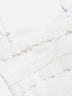 Albertine | Romantic Tiered Ruffle Eyelet Maxi Dress for Women