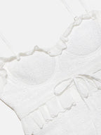 Albertine | Romantic Tiered Ruffle Eyelet Maxi Dress for Women