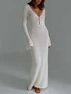 Tai | Women's Crochet Knit Maxi Dress