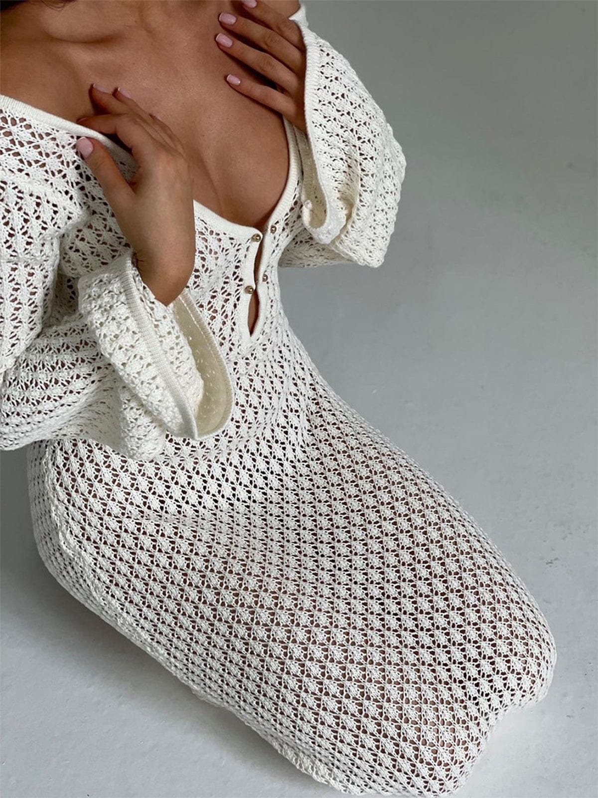 Tai | Women's Crochet Knit Maxi Dress