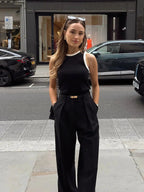 Tiffany | Elegant Contrasting Trim Tank Top for Adults