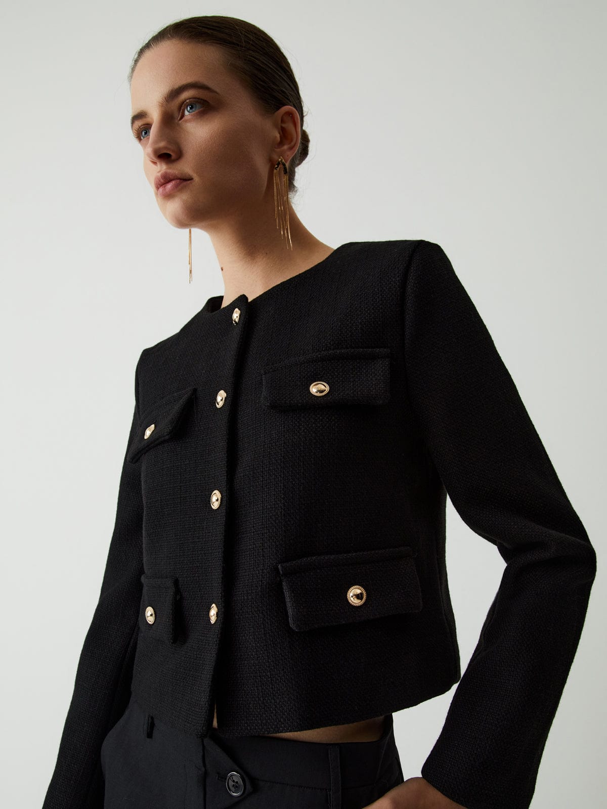 Whitley | Elegant Women's Tweed Jacket with Gold Buttons