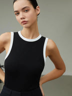 Tiffany | Elegant Contrasting Trim Tank Top for Adults