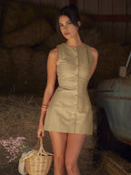 Naoma | Elegant Linen Blend A-Line Dress for Women