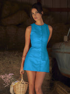 Naoma | Elegant Linen Blend A-Line Dress for Women