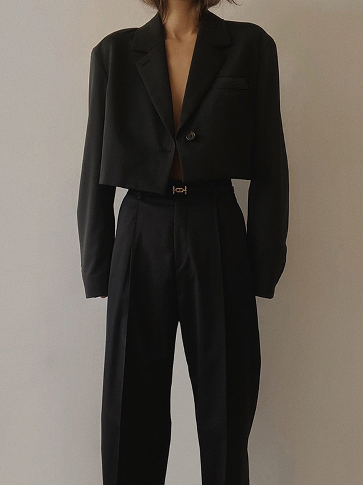 Noreen | Modern Women's Cropped Blazer & Wide-Leg Suit Set