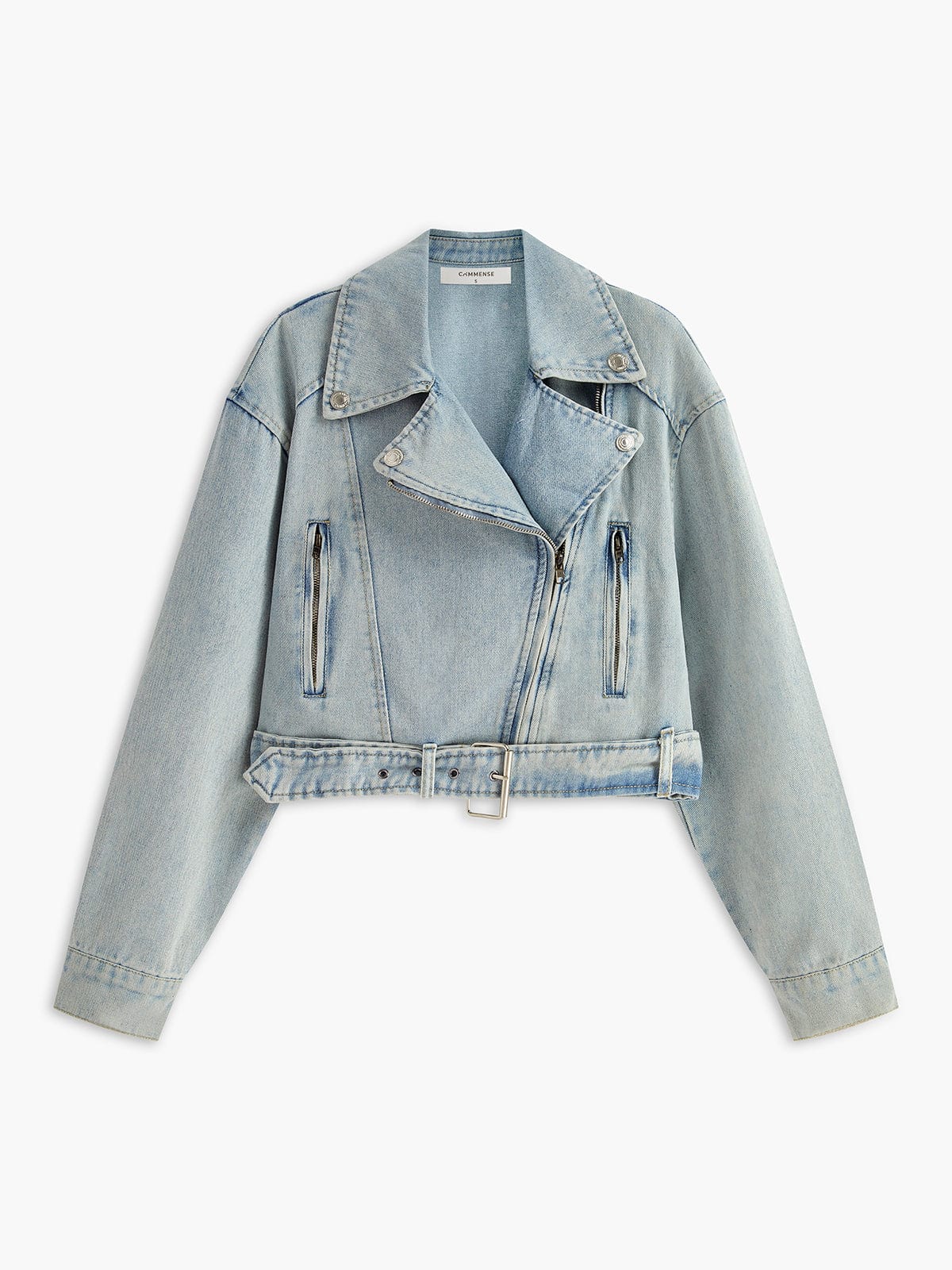 Kendal | Women's Cropped Biker Denim Jacket