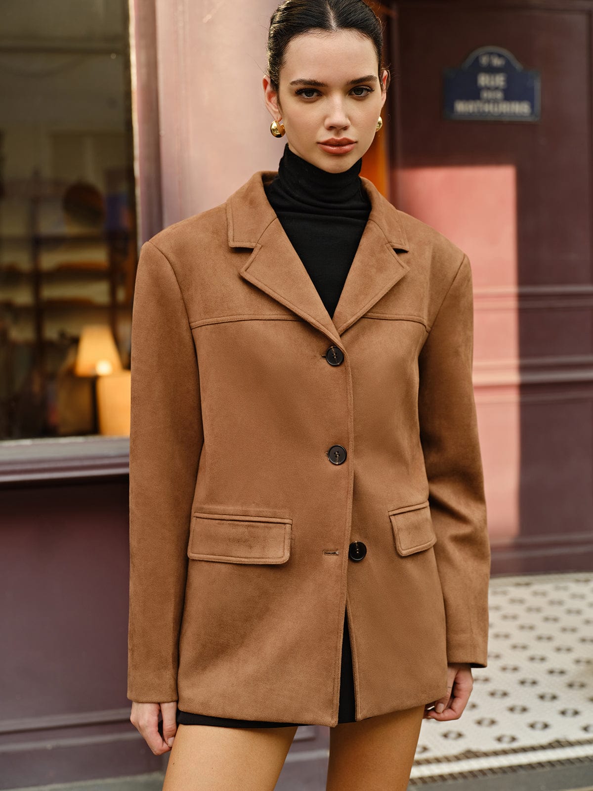 Nila | Women's Suede-like Relaxed Fit Blazer for All Seasons