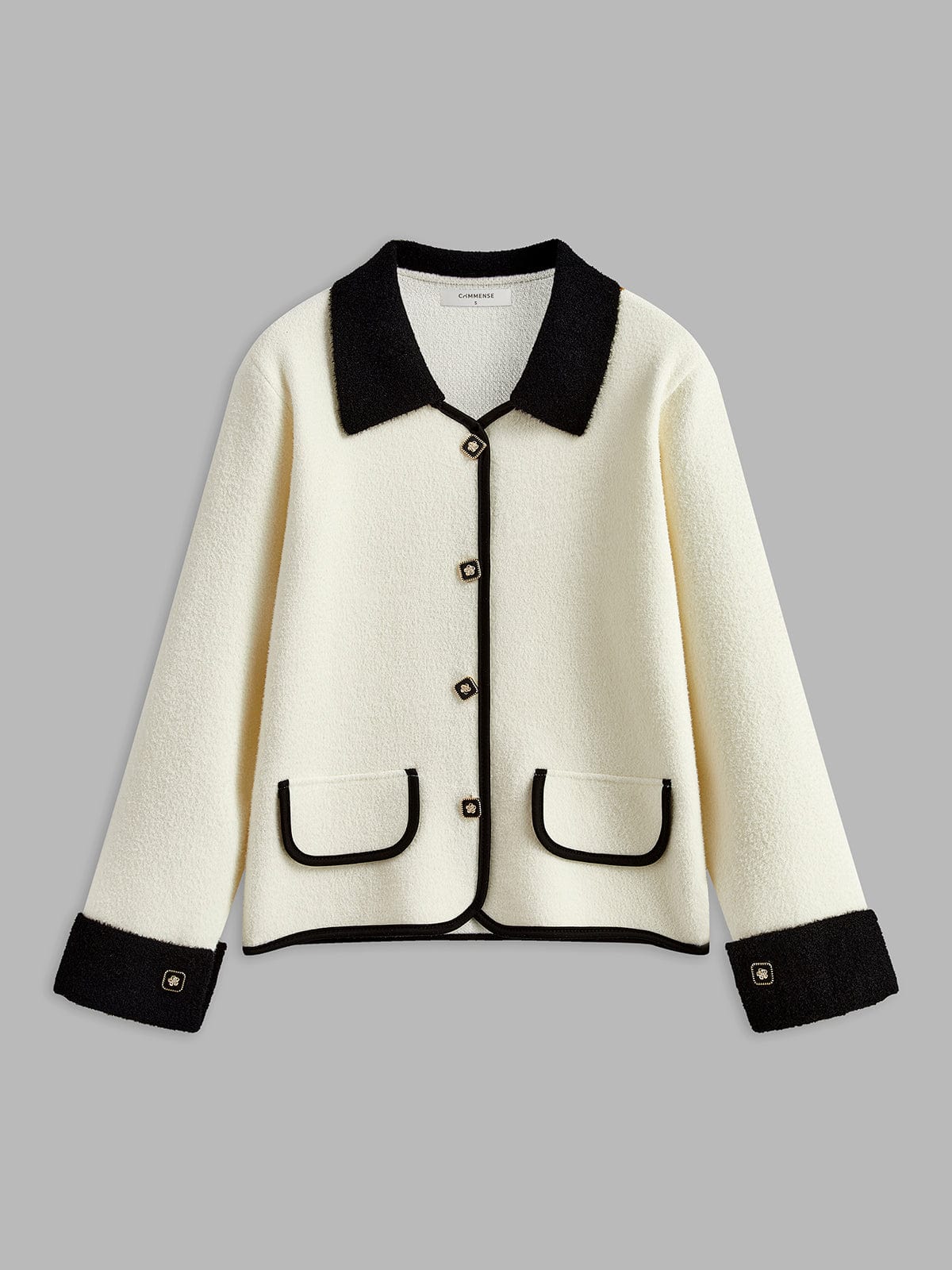 Freida | Women Cardigan Jacket with Elegant Contrast Trim