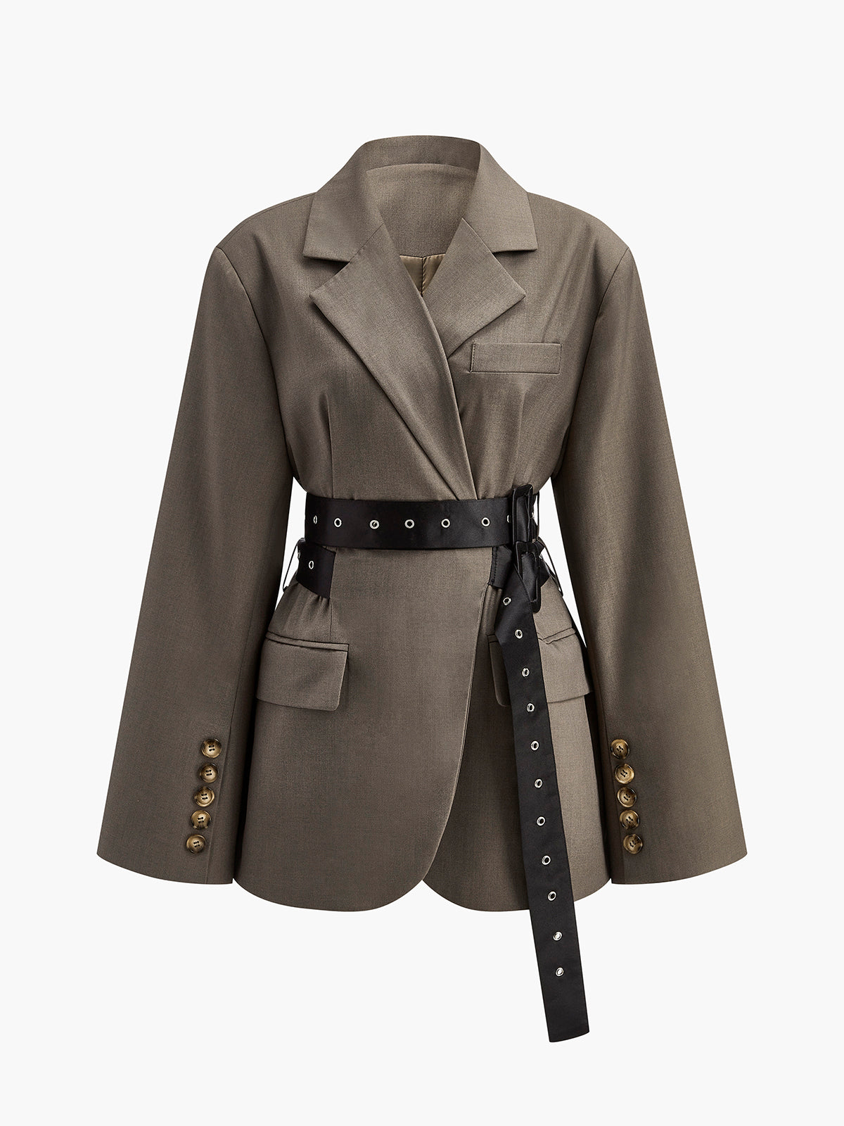 Hartley Oversized Blazer with Detachable Grommet Belt