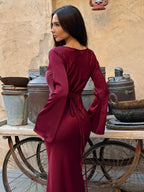 Leda | Elegant Women's Bell Sleeve Maxi Dress